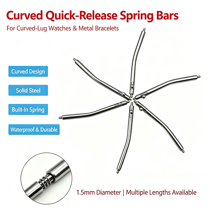 Curved Spring Bar - 1,5 mm Çapında, Eğri, Hızlı Çıkarılabilir