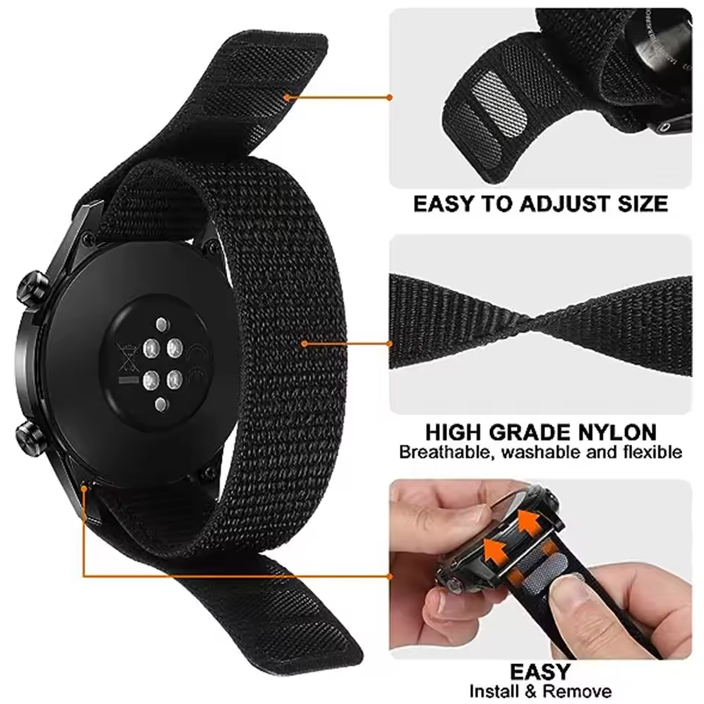 26 22 mm Cırtlı Naylon Saat Ka - Sport Loop Velcro incelemesi ve fiyatı