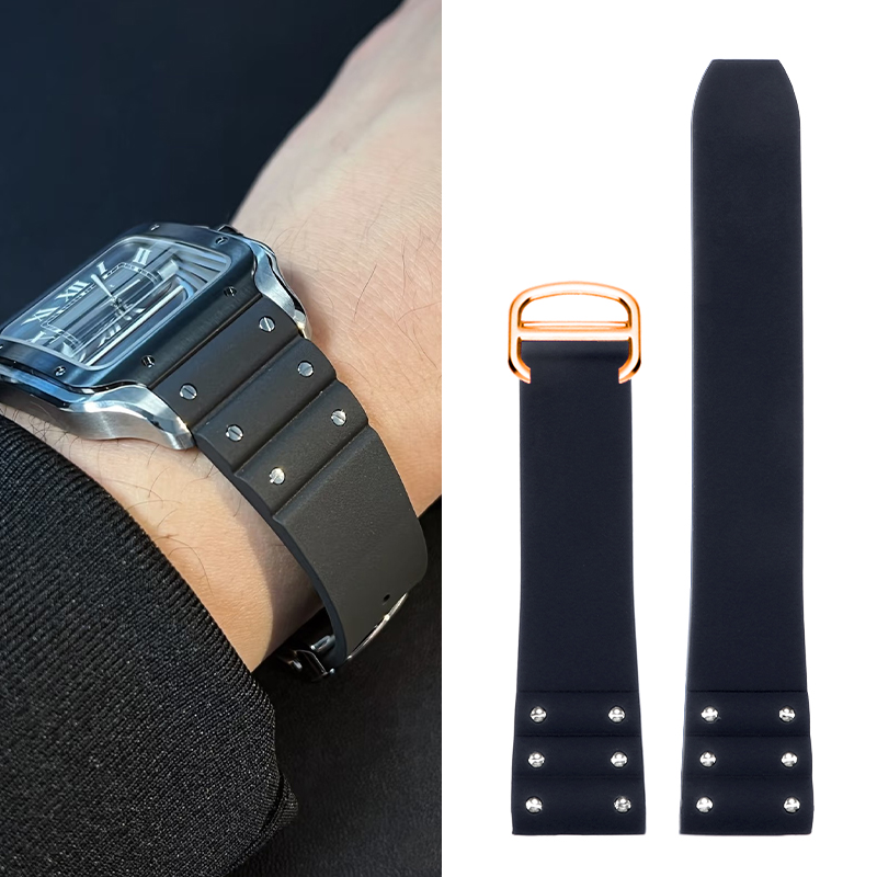 Yüksek kaliteli Kauçuk kordonl - Cartier Watch Santos incelemesi ve fiyatı